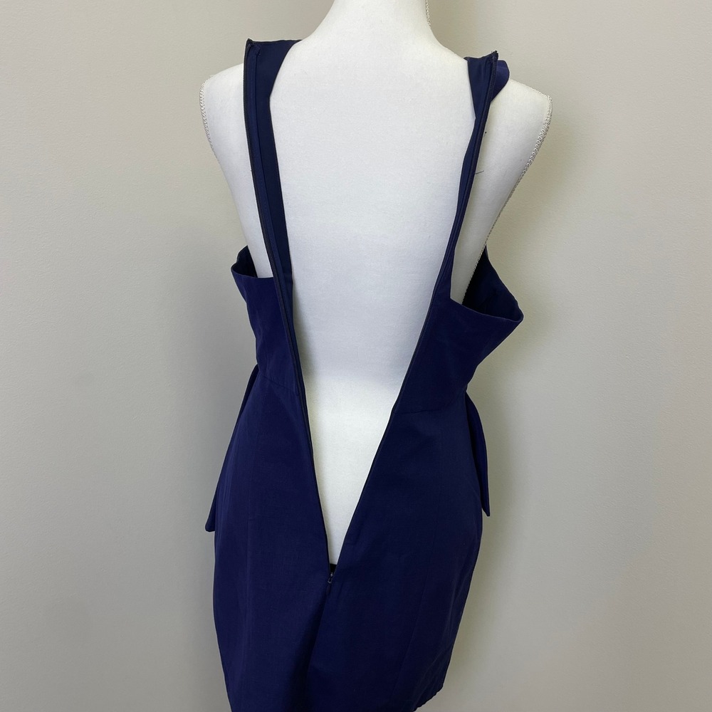 NWT Keepsake The Label Halter Navy Blue FitFlare Ruffle Mini Dress M Bridesmaid - Picture 5 of 16